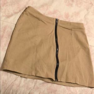 Forever 21 camel khaki zipper miniskirt